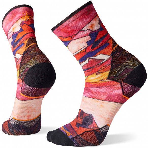 SmartWool Athlete Edition Run Print Crew Hardloopsokken, meerkleurig
