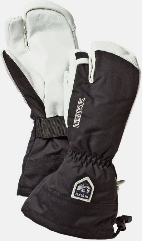 Hestra Army Leather Heli Ski 3 Finger Want Zwart/Wit