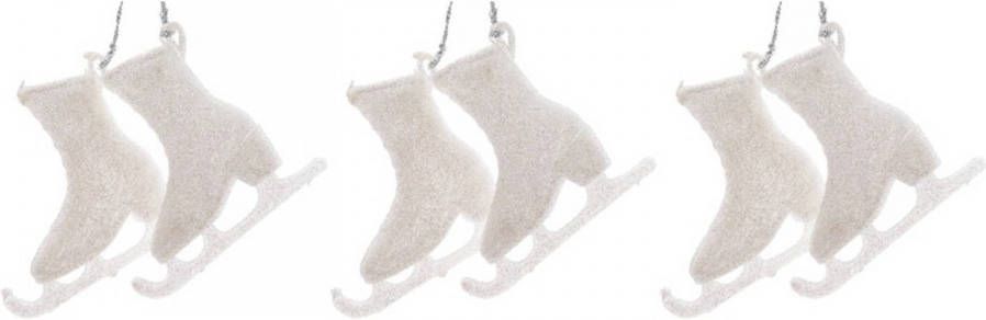 Merkloos Kerstboom Decoratie Schaatsen Wit 8 Cm 6 Stuks Kersthangers