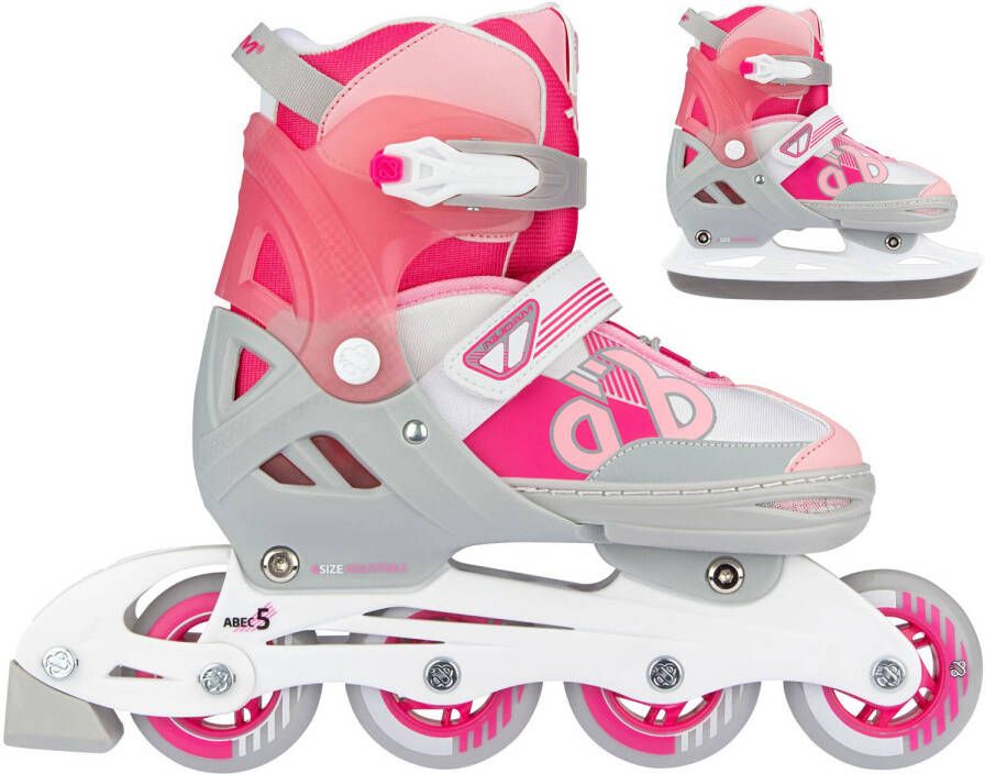 Nijdam Skates Combo Bold Berry Meisjes Roze/wit/grijs 36