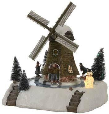 Luville Kerstdorp Miniatuur Schaatsen bij de Molen