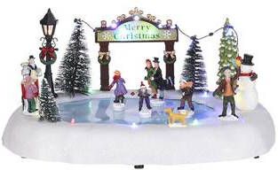 Luville Kerstdorp Miniatuur Schaatsen Vijver L32 x B24, 5 x H14, 5 cm