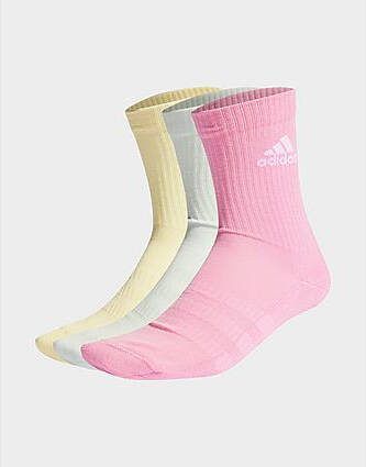 Adidas Gevoerde Sokken 3 Paar Linen Green/Bliss Pink/Almost Yellow Dames