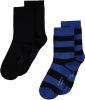 FALKE Happy Stripe sokken set van 2 zwart/blauw online kopen
