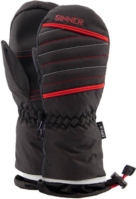 Sinner skihandschoenen Straton Mitten Junior zwart/rood
