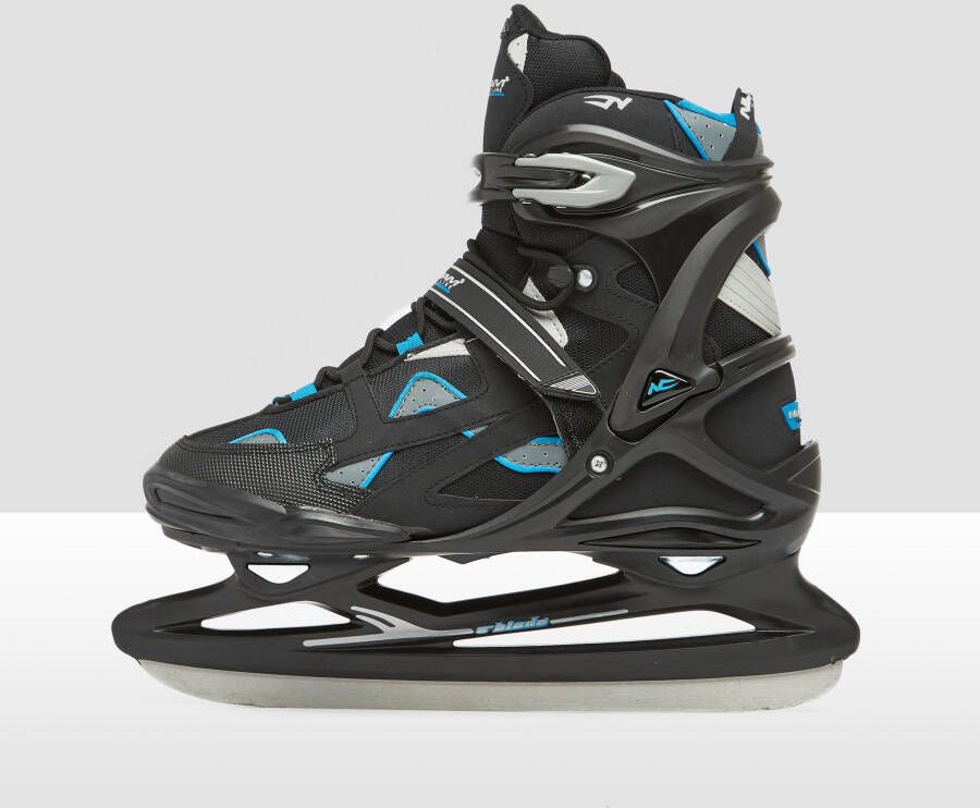 NIJDAM proline semisoft ijshockey schaatsen zwart/blauw heren
