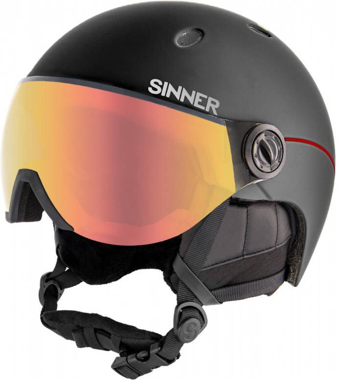 TITAN VISOR SKIHELM MAT ZWART/ROOD kopen? | SINNER
