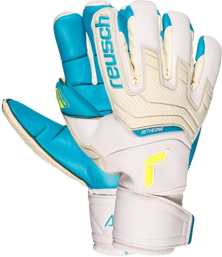 Reusch Keepershandschoenen Attrakt Aqua Windproof Ortho Tec Wit Geel/Blauw