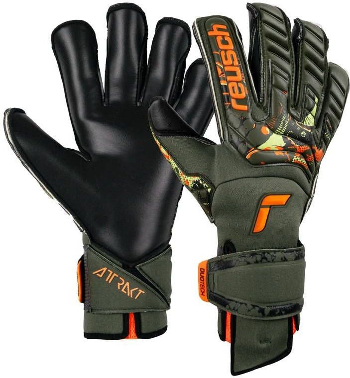 Reusch Keepershandschoenen Attrakt Duo Evolution AdaptiveFlex Desert Bloom Groen/Oranje/Zwart