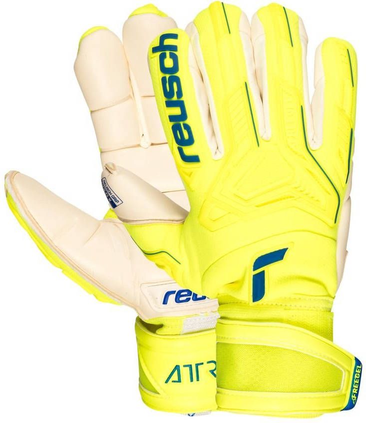 Reusch Keepershandschoenen Attrakt FreeGel Gold X Finger Support Geel/Blauw/Wit