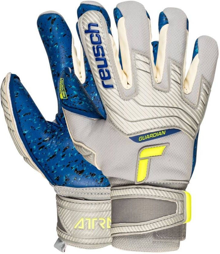 Reusch Keepershandschoenen Attrakt Fusion Guardian Finger Support Grijs/Geel/Wit Kinderen