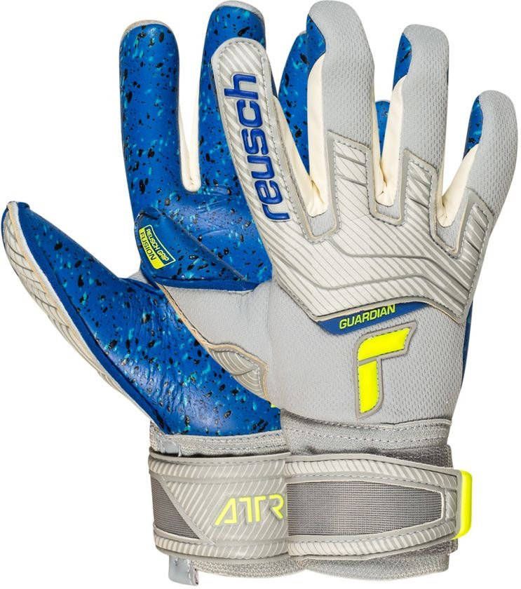 Reusch Keepershandschoenen Attrakt Fusion Guardian Grijs/Geel/Blauw Kinderen
