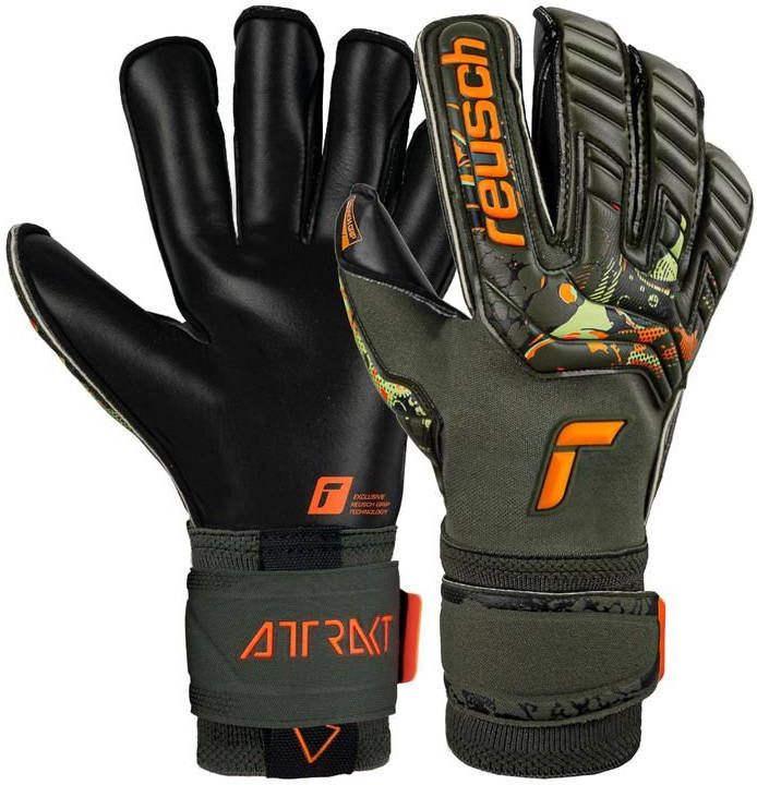 Reusch Keepershandschoenen Attrakt Gold X Evolution Cut Desert Bloom Groen/Oranje/Zwart