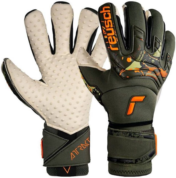Reusch Keepershandschoenen Attrakt SpeedBump Ortho Tec Desert Bloom Groen/Oranje