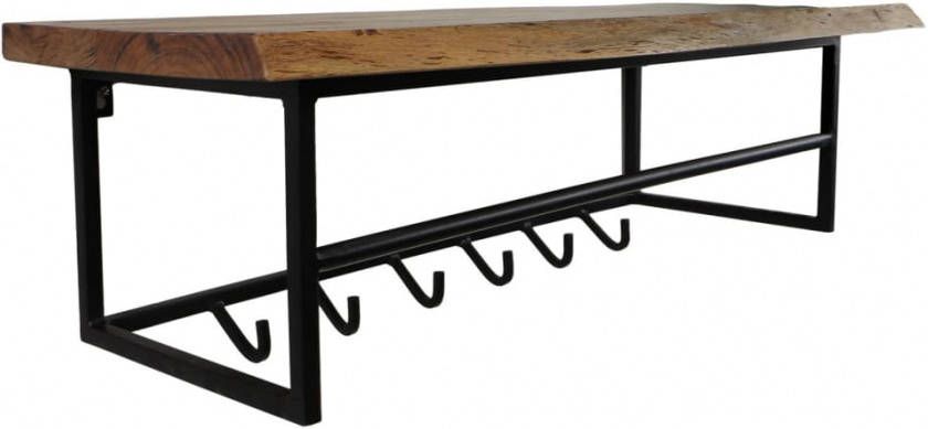HSM Collection Kapstok 90x30x30 Naturel/zwart Acaciahout/metaal