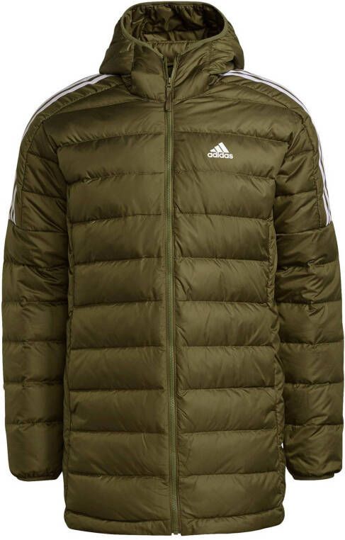 Adidas Performance gewatteerde jas olijfgroen/wit