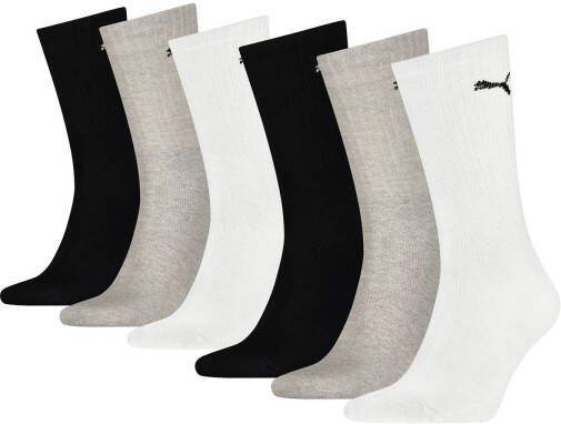 Puma sokken set van 6 wit/zwart/grijs